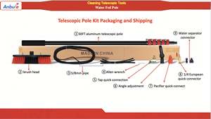 Strumento Efficiente per il Lavaggio di Pannelli Solari con Spazzola ad Acqua, Asta Estensibile, Perfetto per Aree Alte e Difficili da Raggiungere - Product Image 5