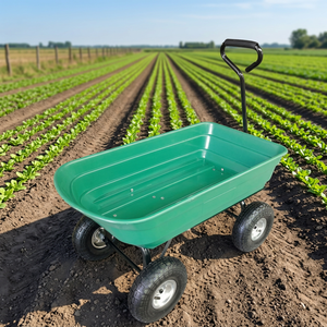 Carrello Portautensili in Metallo a Quattro Ruote Reversibile, Contenitore con Vassoio in Plastica da Giardino, Capacità 75L, Carico Massimo 200kg - Product Image 1