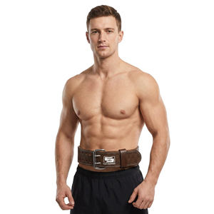 New Arrival Hot Selling SAAR INDUSTRIES Heavy Duty Non-Slip Weightlifting Training Gym <b>Belts</b> Plus Size Unisex Cowhide Buckle - Product Image 1