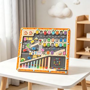 Jouets éducatifs en bois Montessori pour enfants en gros : labyrinthe magnétique, lettres, <span class=keywords><strong>parking</strong></span>, jouets sensoriels pour l'apprentissage des tout-petits - Product Image 1