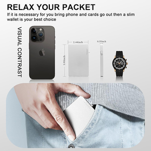 Personalize Ultra-Slim Portable Multi-Functional Anti-Theft Durable Magnetic Patent <strong>Metal</strong> <strong>Wallet</strong> - Product Image 5
