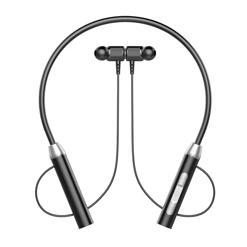 Headphone Bluetooth nirkabel, earbud nirkabel dengan mikrofon in-Ear magnetik, earphone Bass dalam untuk panggilan ponsel musik olahraga