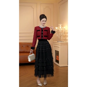 9138 [<span class=keywords><strong>Greo</strong></span> Classic] Abito Invernale Europeo Traslucido per Capodanno con Perline in Rete e Design Slim-Fit a Vita Alta - Product Image 6