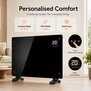 Calentador Eléctrico WIFI OEM ODM de 2000W 1500W, Calentador Portátil Inteligente con Panel de Vidrio, <span class=keywords><strong>Radiador</strong></span> Convector de Pared para Hogar y Hotel - Product Image 3