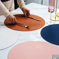 Ensemble de sets de table et sous-verres ronds en cuir PU moderne YY, décoration de table pour la maison, sets de table, sous-verres