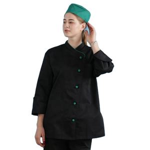 Fábrica restaurante Hotel panadería cocina Chef Ejecutivo uniforme abrigos largo negro chef chaqueta - Product Image 1