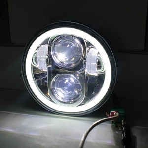 5.75 "Moto HA CONDOTTO <span class=keywords><strong>LA</strong></span> Lampadina Del Faro per Harley Dyna Sportster Victory Triumph Indiano Motor Faro Halo DRL Ambra Accendere <span class=keywords><strong>La</strong></span> Luce - Product Image 5