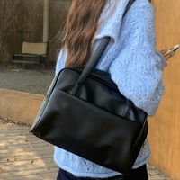 Sac fourre-tout vintage coréen grande capacité pour femme, à bandoulière, en polyester, avec fermeture éclair, polyvalent, nouvelle collection automne 2025