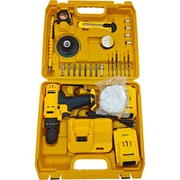 Vente directe usine - Perceuse à percussion double vitesse rechargeable à batterie lithium, multifonctionnelle, avec kit de disques de polissage