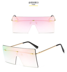 Big Bold Lunettes de soleil tendance pour hommes Lunettes sans cadre pour femmes Lunettes de soleil oversize sans monture Lunettes de soleil carrées 2023 One Piece - Product Image 3