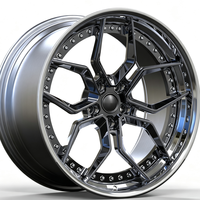 Jantes en aluminium forgé deux pièces disponibles en gros, PCD5x112, pour véhicules de tourisme universels, style automobile modifié