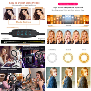 Universal Selfie regulable Led anillo <span class=keywords><strong>de</strong></span> luz <span class=keywords><strong>de</strong></span> relleno con soporte del trípode para el maquillaje tik <span class=keywords><strong>tok</strong></span> Video en vivo - Product Image 6