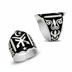 925K Sterling Silver Art Ottoman <b>Men</b> <b>Ring</b> - Product Image 2
