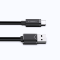 Grosir BENFEI kabel pengisi daya USB-C 20W 2 Meter USB-A konektor berlapis nikel TPE pengisian cepat 3A untuk ponsel tablet