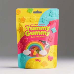 Sacs de chewing-gum refermables au design personnalisé 1g-14g Pochette debout durable avec fermeture à glissière étanche à l'humidité Mylar de qualité alimentaire - Product Image 5