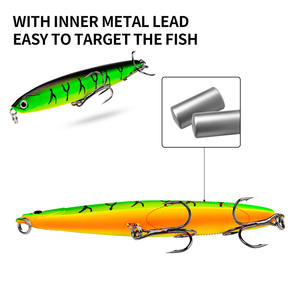 Leurre de <span class=keywords><strong>pêche</strong></span> coulant Hessen 10g 14g 18g 24g, leurre dur en plastique réaliste 8cm 10cm, crankbait artificiel pour eau salée, Zander - Product Image 5