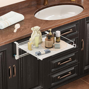 Moderno Estante <span class=keywords><strong>Auxiliar</strong></span> Extensible para Puerta de Armario de <span class=keywords><strong>Cocina</strong></span>, de Acero Inoxidable, Plegable, Ajustable, para Almacenamiento de Especias - Product Image 1