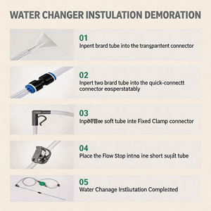 Changeur d'eau pour <span class=keywords><strong>aquarium</strong></span> Quanying, pompe à siphon de 195 cm, nettoyeur de gravier, tube extensible, forte aspiration pour eau douce et marine - Product Image 3