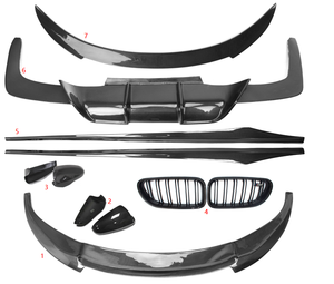 V Style Kit corpo in fibra di carbonio per BMW serie <span class=keywords><strong>6</strong></span> F06 F12 F13 M6 2014 UP anteriore labbro specchio copertura griglia gonna laterale diffusore spoiler - Product Image 1