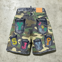 Shorts en jean surdimensionnés personnalisés YSJY Streetwear pour homme, patchwork camouflage, jorts, mode estivale, shorts en denim baggy pour hommes