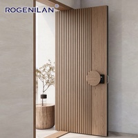 Puertas de Entrada Inteligentes de Seguridad de Aluminio para Villas de Lujo Rogenilan, Puertas Exteriores Resistentes a la Humedad con Cerradura