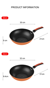 <span class=keywords><strong>Wok</strong></span> de cuisine en <span class=keywords><strong>acier</strong></span> au carbone 30/32 cm pas cher avec revêtement diamant antiadhésif pour cuisson chinoise et <span class=keywords><strong>induction</strong></span>, avec couvercle en verre - Product Image 3