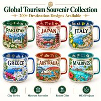 Souvenirs du Pakistan, tasse en céramique avec illustration de la mosquée Faisal, boîte cadeau, souvenir de voyage personnalisé, monument asiatique, tasse souvenir OEM ODM en gros