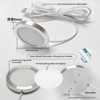 Lampu Dasar LED Sunssy USB untuk Printer 3D, Lampu Bundar untuk Kit Lampu Bambu Lab 001 RGB Ultra Tipis, Lampu LED Puck USB untuk Pemasangan di Permukaan