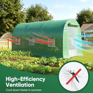 <span class=keywords><strong>Invernadero</strong></span> de Jardín Resistente para Exteriores, Tipo Túnel, con Puerta con Cremallera y Ventanas de Malla para Cultivo de Plantas - Product Image 3