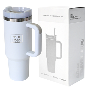 Mug de voyage Hipdeer 40 oz en verre à double paroi avec poignée, style classique, pour cadeaux d'affaires, café, thé, eau, thermos - Product Image 5