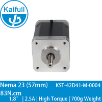 Moteur pas à pas hybride biphasé Kaifull NEMA 17 24V avec frein 2.5A 83N.cm KST-42D41-M-0004 pour axe Z, sécurité CNC, imprimante 3D, robot