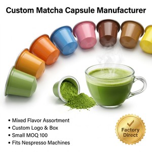 Capsules de matcha compostables écologiques pour cafetières multi-systèmes, mélange de saveurs variées, logo personnalisé, marque privée - Product Image 5