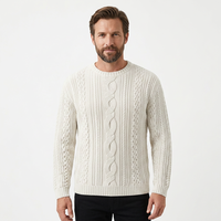Suéter Personalizado GOTS de Manga Larga, Diseño Clásico, Tejido de Punto, Otoño Invierno, 100% Algodón, para Hombre