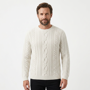 Custom GOTS Long Sleeve <b>Jumper</b> <b>Pullover</b> Designer Classic Knitwear Autumn Winter 100% Cotton Knitted Sweater for Men - Product Image 2