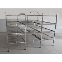 Étagère de stockage mortuaire robuste en acier inoxydable 304 - 4 niveaux pour morgue hospitalière