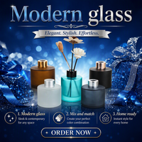 Bouteille de parfum en verre ordinaire, colorée, courte, de style nordique, inspirée d'Instagram, avec mécanisme diffuseur à bâtonnets, flacon vide pour maison et hôtel