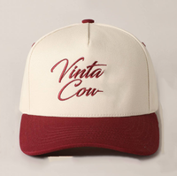 Gorras Snapback de 5 Paneles Bicolor Crema y Rojo Personalizadas de Fábrica Vietnamita, Gorra de Béisbol para Exteriores con LOGO Bordado para Adultos