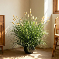 Herbe artificielle en plastique, modèles courbés et droits, type 'Onion Grass', 'Dog Tail Grass', 'Caterpillar Heads', 3 pieds, écologique, pour décoration de jardin, maison et fêtes