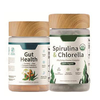 Capsules de spiruline et de chlorelle en marque privée OEM, complément naturel d'algues, détoxifiant, antioxydant, soutien immunitaire, nettoyage du corps