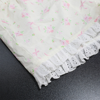 Ensemble de vêtements d'été pour enfants, style shabby chic, imprimé roses, débardeur à corsage froncé, bretelles ornées de perles en forme de cœur violettes, culotte bouffante à volants en tissu peigné