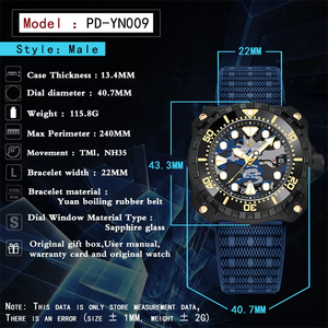 PAGANI DESIGN Luxe heren automatisch mechanisch NH35 uurwerkhorloge Saffierrubber Waterdicht duikhorloge Reloj Hombre - Product Image 6