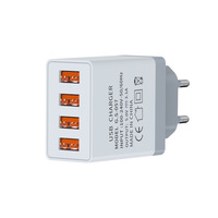 31A Dört Portlu Hızlı Şarj Cihazı AB Standardı QC2.0 Akıllı 4-USB 15.5W Evrensel Telefon Adaptör Fişi Cep Telefonları Tabletler Kulaklıklar için