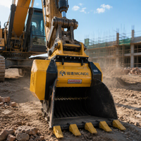 Bucket Penghancur Batu untuk Excavator, Attachment Penghancur Batu Tugas Berat untuk Konstruksi Jalan, Tambang, dan Pembongkaran