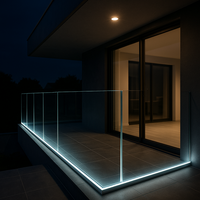 Système de balustrade de balcon en aluminium pour extérieur avec profil en U et garde-corps en verre trempé sans cadre