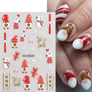 Décoration d'art d'ongles <span class=keywords><strong>de</strong></span> Noël 5D, autocollants pour ongles <span class=keywords><strong>de</strong></span> Noël, <span class=keywords><strong>sapin</strong></span> <span class=keywords><strong>de</strong></span> Noël, autocollants laser bronzés, flocons <span class=keywords><strong>de</strong></span> neige pour ongles - Product Image 5