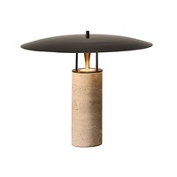 Lampe de table moderne et simple en travertin, abat-jour LED en forme de champignon, lampe de bureau de luxe pour chambre à coucher et salon