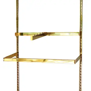 Bán buôn cửa hàng quần áo thép không gỉ hiển thị đạo cụ phía trước bên treo ống vuông kết hợp móc áo - Product Image 1