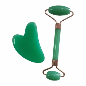 Best Seller High Quality Massage Face Lifting Resin Face Roller Anti Aging Face SPA Gua Sha Jade Roller Set - Product Image 1