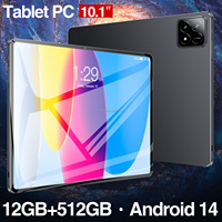 Tablet PC Pad6s de 10.1 Pulgadas a Precio de Fábrica, 12GB+512GB, Pantalla HD, Android 14, Tablet Educativa y de Entretenimiento