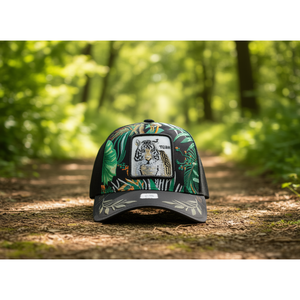 Gorra Trucker con Bordado de Tigre, Tela de Malla Transpirable, Estilo Urbano Unisex, Gorra de 6 Paneles, Primavera Verano, Casual, para Adultos - Product Image 2